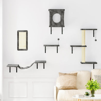 【Christmasgift】 5Pcs Wall Mountain Cat Shelves,Cat Condo,Cat Bed, Cat Tree