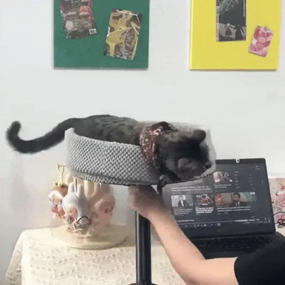 Cat Desk Bed | 360° Rotating Cozy Space-Saving Cat Lounge