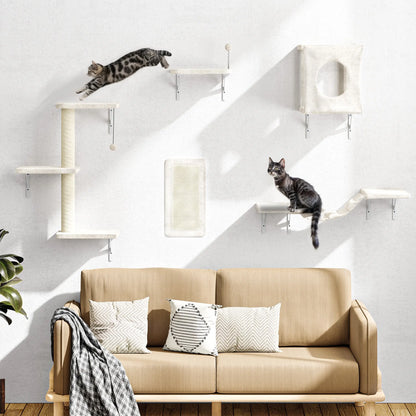 【Christmasgift】 5Pcs Wall Mountain Cat Shelves,Cat Condo,Cat Bed, Cat Tree