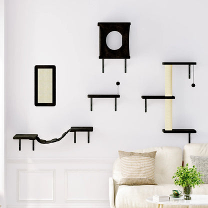 【Christmasgift】 5Pcs Wall Mountain Cat Shelves,Cat Condo,Cat Bed, Cat Tree