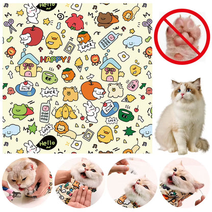 Cat Grooming Wrap Self-Adherent Cat Restraint Wrap Anti-Escape Cat Swaddle Burrito Wrap for Nail Trimming Cat Grooming Supplies
