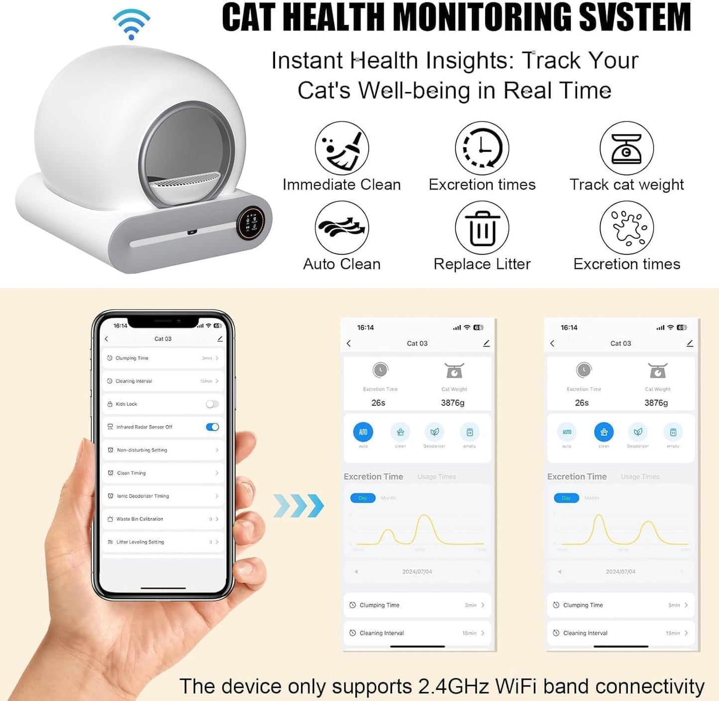 Litiere Chat Autonettoyante, Litière Automatique, XXL, Grande Fermé Caisse Litiere Pour Chat Automatique, anti Odeur, Tranquille Fonctionnement, Idéal Pour Voyage Et Quotidien