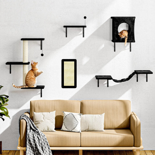 【Christmasgift】 5Pcs Wall Mountain Cat Shelves,Cat Condo,Cat Bed, Cat Tree