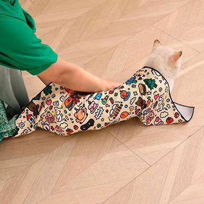Cat Grooming Wrap Self-Adherent Cat Restraint Wrap Anti-Escape Cat Swaddle Burrito Wrap for Nail Trimming Cat Grooming Supplies